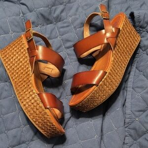 Shimmer By EDL Brown Wedge Sandals